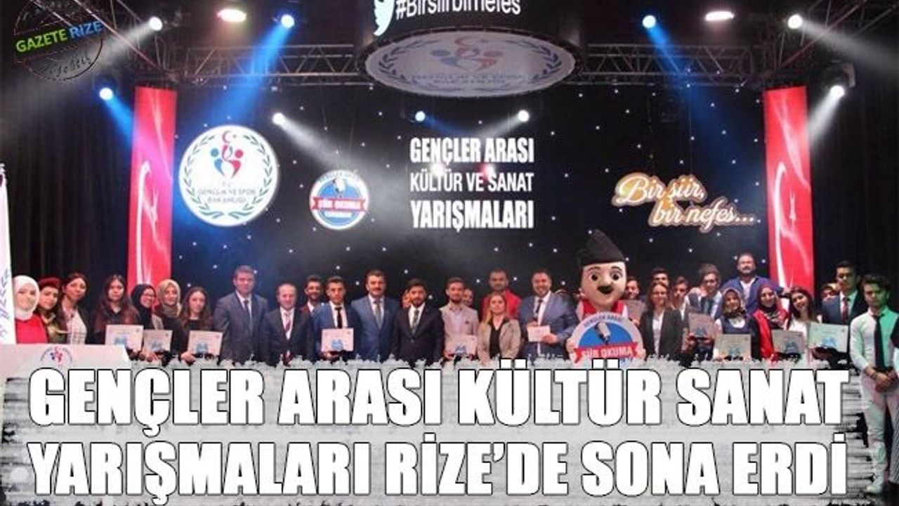 Gençler Arası Kültür Sanat Yarışmaları Rize’de Sona Erdi