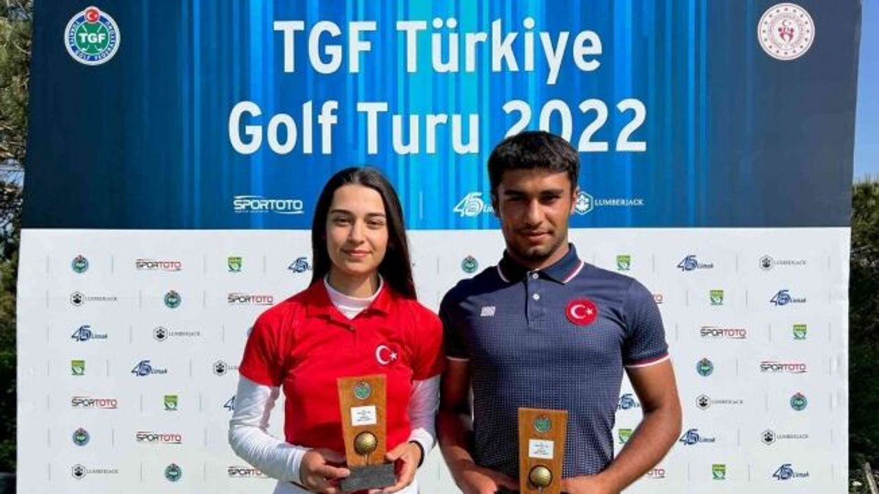 2022 TGF Türkiye Golf Turu Şampiyonları İbrahim Tarık Aslan ve İrem Demir
