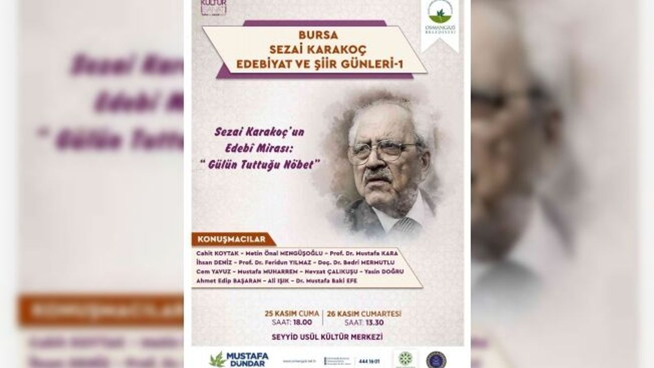 Osmangazi Belediyesi, Sezai Karakoç adına edebiyat ve şiir günleri düzenleniyor