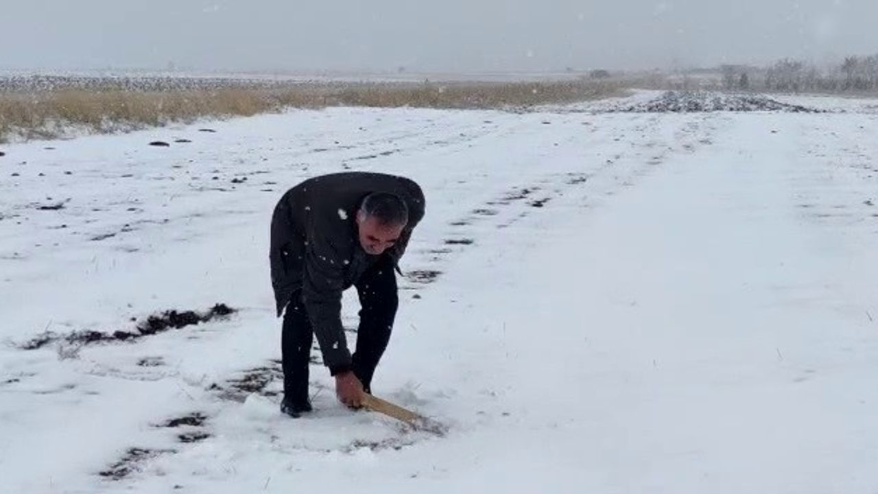 Kar çiftçiyi sevindirdi