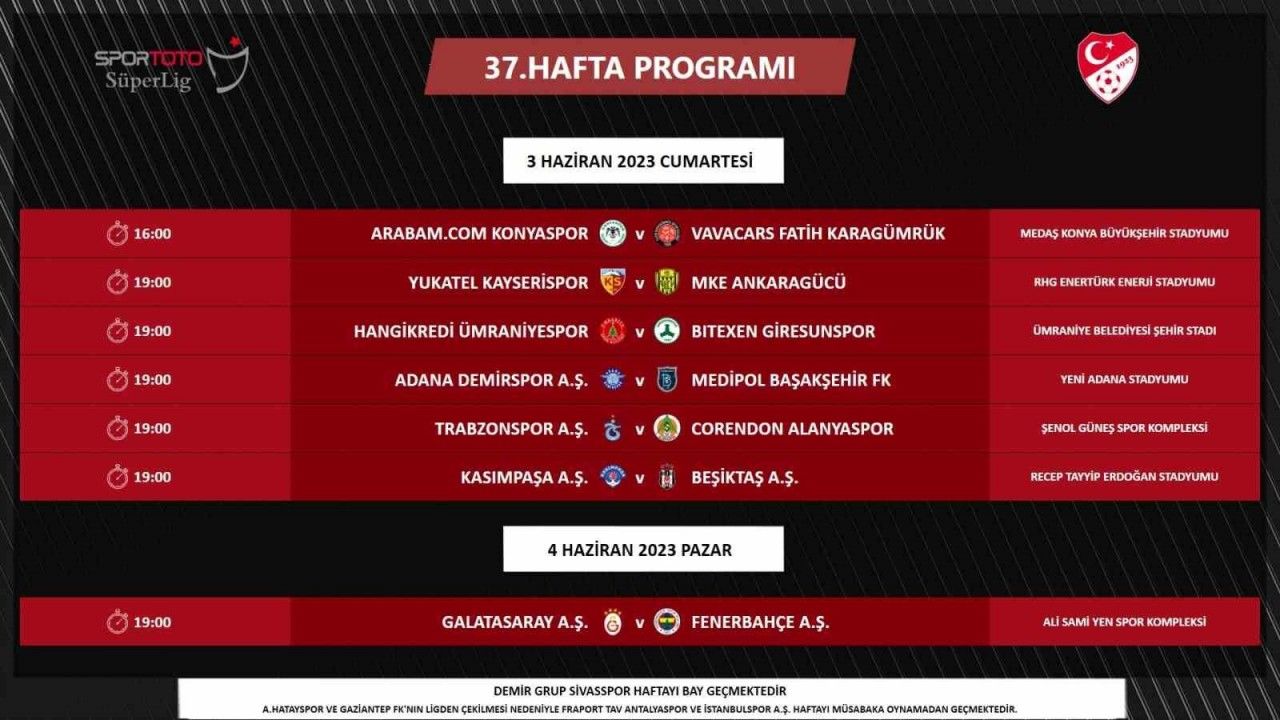 Galatasaray - Fenerbahçe derbisi 4 Haziran’da oynanacak