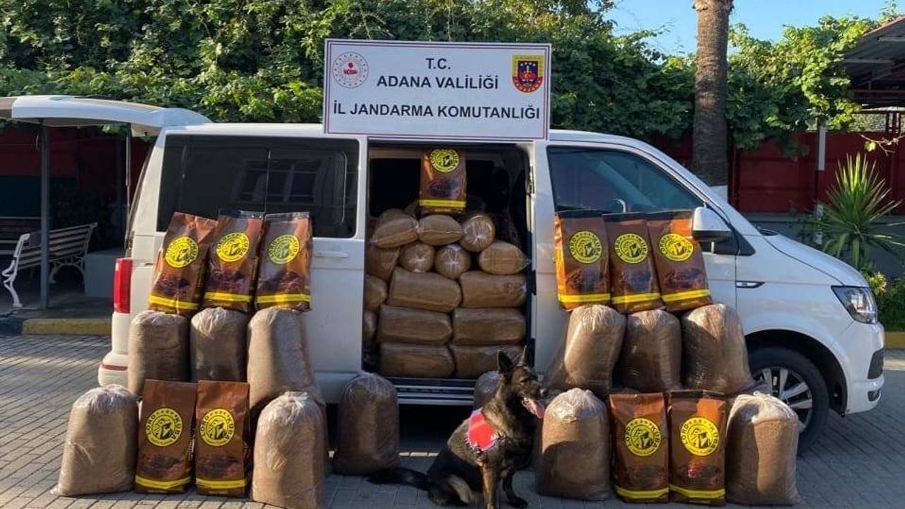Adana’da bir araçta yapılan aramada 755 kilo tütün ele geçirildi