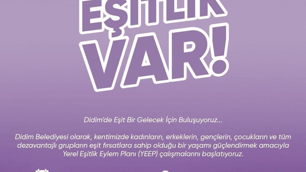 Didim Belediyesi Yerel Eşitlik Eylem Planı Çalıştayı düzenlenecek