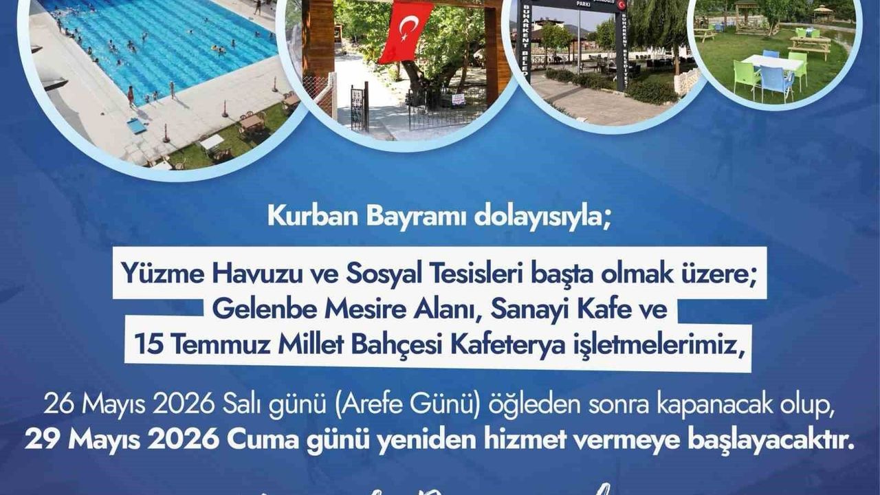 Buharkent Belediyesi'nden bayramda sosyal tesislerde geçici düzenleme