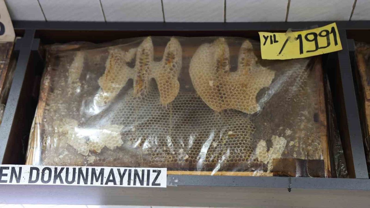 Görenler dönüp bir daha bakıyor, 35 yıllık bal çerçeveleri dikkat çekiyor