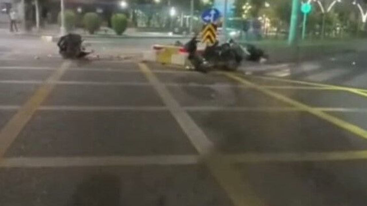 Batman'da 2 kişinin yaralandığı kaza anı güvenlik kameraları
