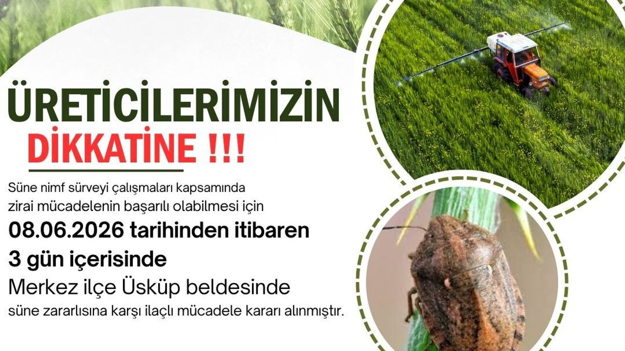 Kırklareli'nde süne alarmı: Üreticilere 3 günlük ilaçlama ça