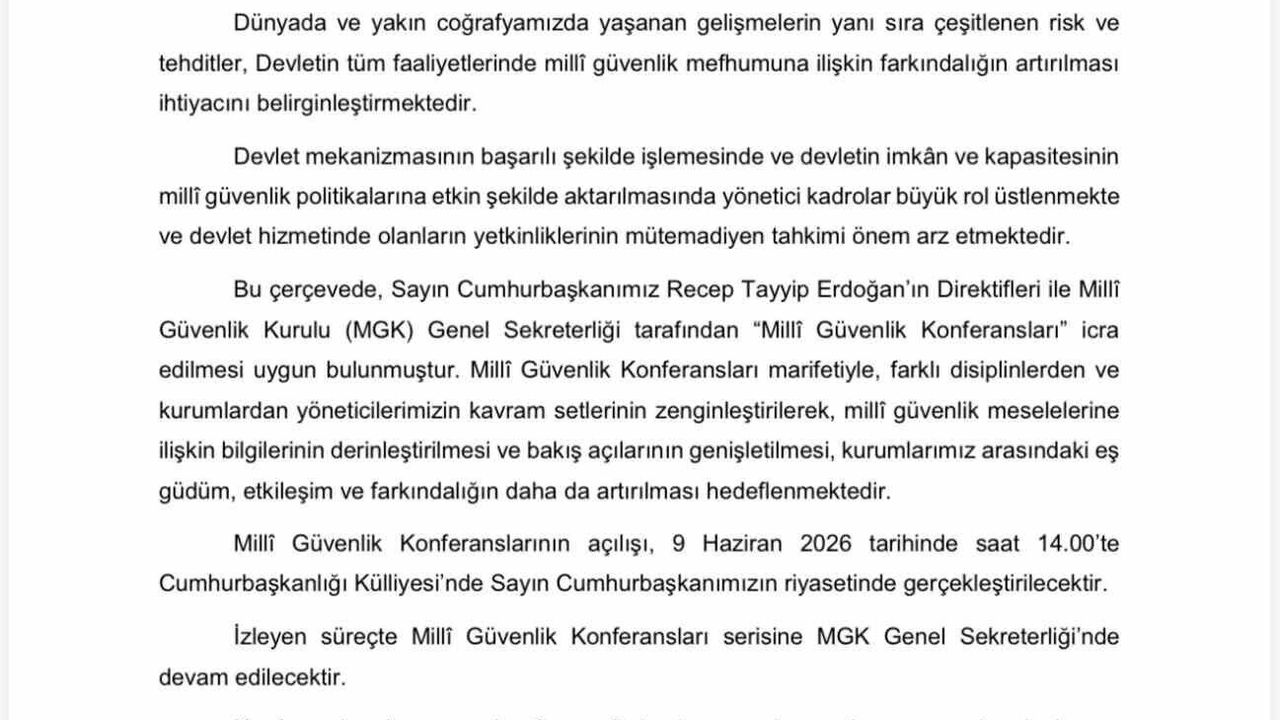 Milli Güvenlik Konferansları yarın başlıyor