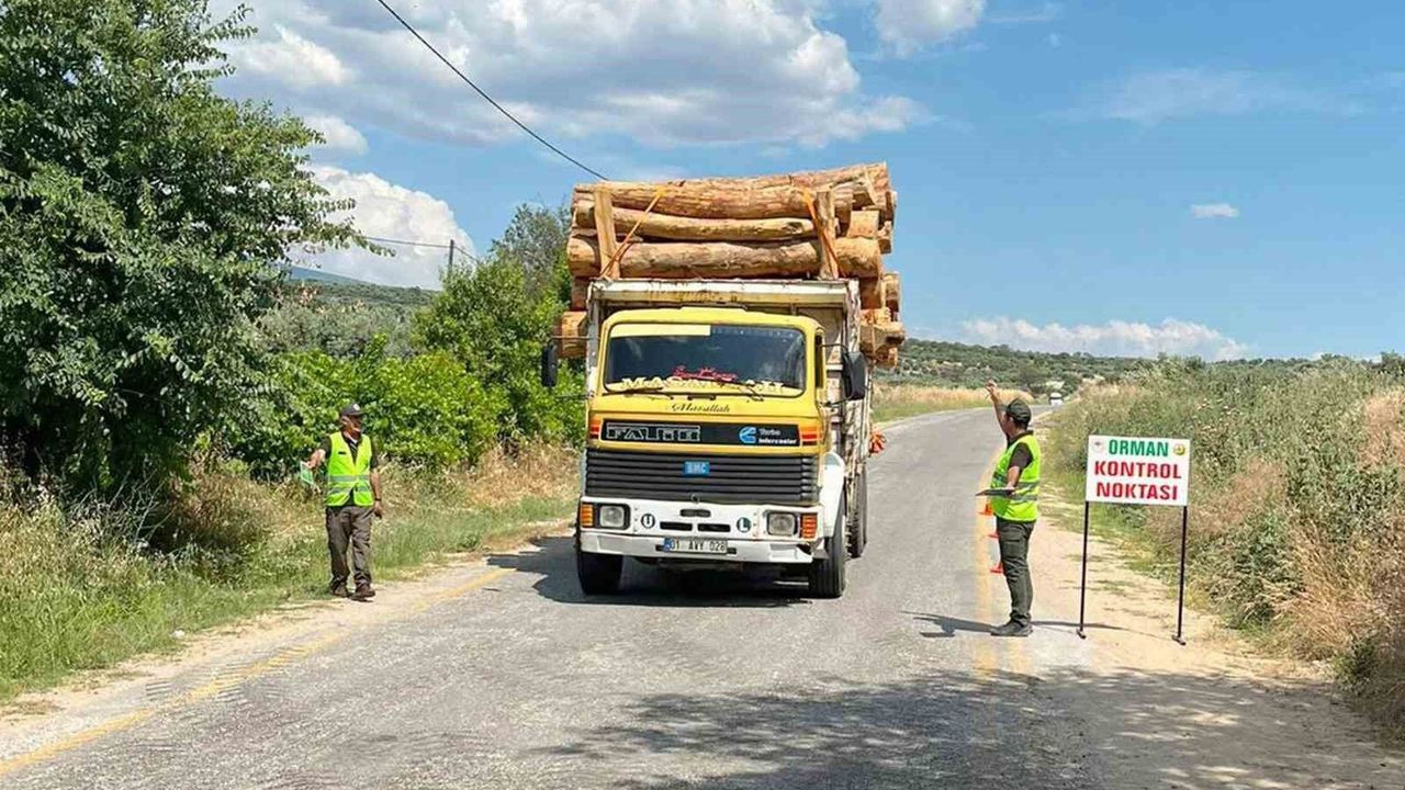Muğla'da orman emvali taşıyan araçlara mobil kontrol denetim