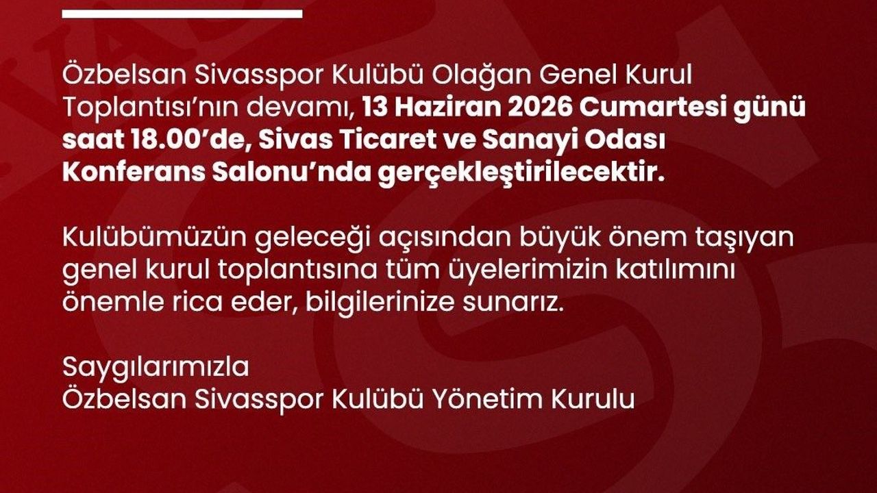 Sivasspor'da gözler yeniden genel kurula çevrildi