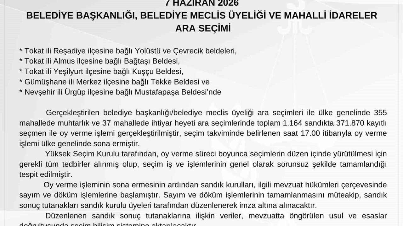 YSK Başkanı Mutta: 'Yüksek Seçim Kurulu adına sonuçların mil