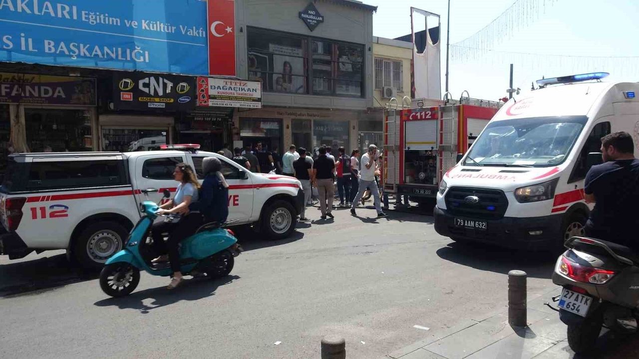 Kilis'te tatlıcı dükkanında yangın paniği