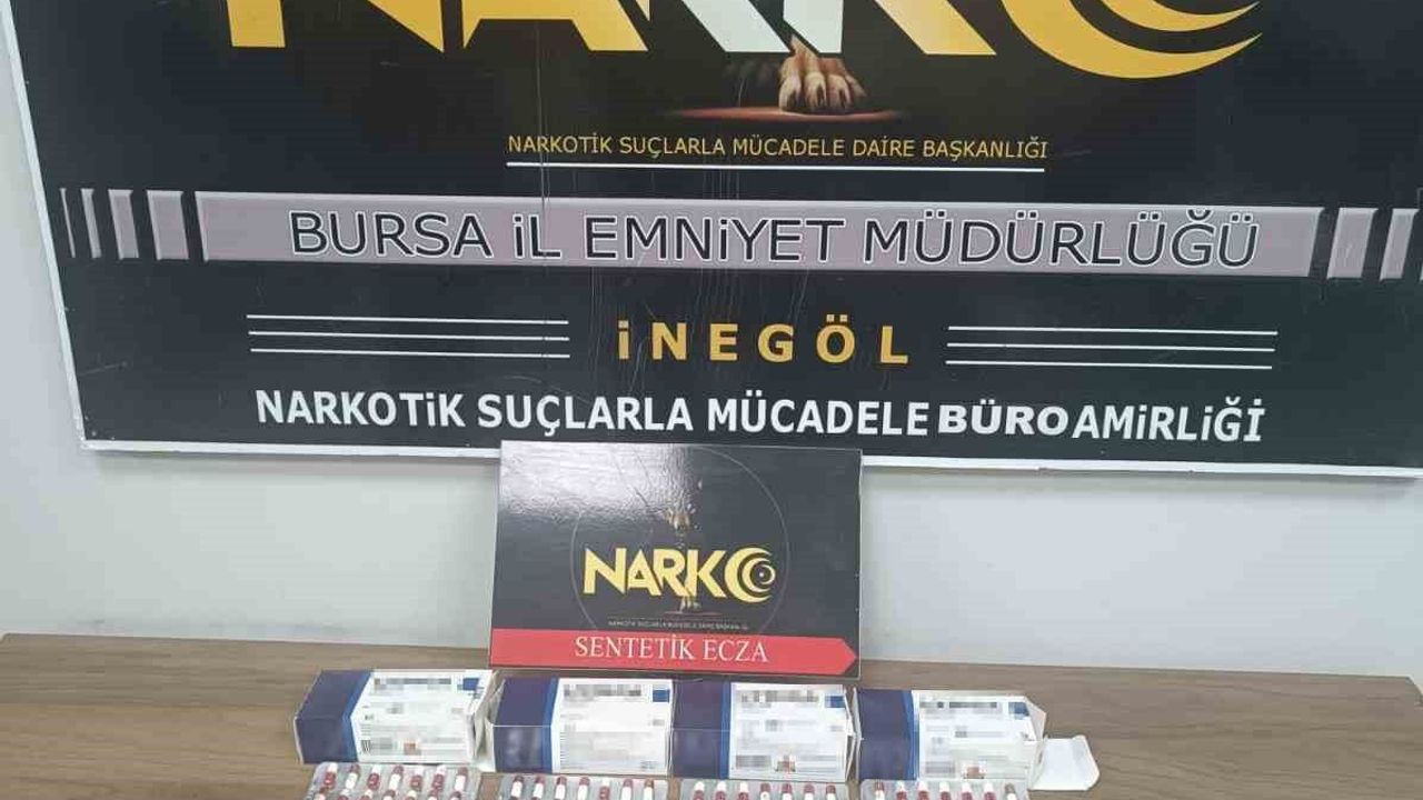 İnegöl'de 224 sentetik ecza maddesine el konuldu