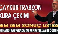 Çaykur İşçi Alımı Trabzon Kura Sonuçları
