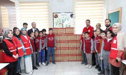Okullardan toplanan yardımlar Kızılay’a teslim edildi