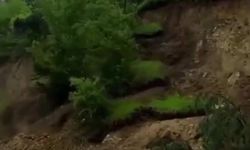 Amasya’da korkutan heyelan kamerada
