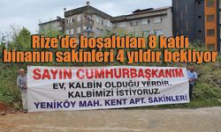 Rize’de boşaltılan 8 katlı binanın sakinleri 4 yıldır bekliyor