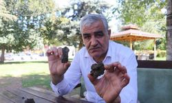 Mantar toplarken bulduğu taşlara gözü gibi bakıyor
