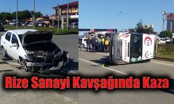 Rize sanayi kavşağında kaza: 2 yaralı.