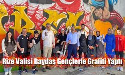 Rize Valisi Baydaş Gençlerle Grafiti Yaptı