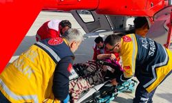 Şırnak’taki hasta ambulans helikopterle Van’a getirildi