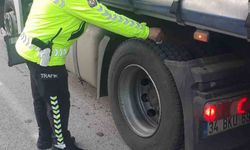 Trafik polislerinden kış lastiği denetimi