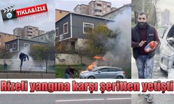 Rizeli yangına karşı şeritten yetişti