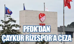 PFDK’dan, Çaykur Rizespor'a para cezası