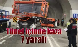 Yolcu minibüsü tünel içinde kaza yaptı: 7 yaralı