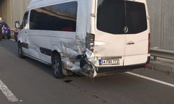 Keşan’da minibüs ile çarpışan otomobilin sürücüsü yaralandı