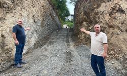 Rize'de yeni mezarlık için yapılan yola mahalleli tepki gösterdi