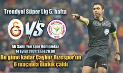 Galatasaray Çaykur Rizespor maçının hakemi açıklandı.