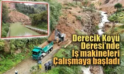 Derecik Köyü Deresi’nde iş makineleri çalışmaya başladı