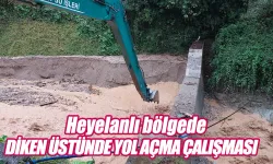 Çayeli'ndeki heyelanlı alanda diken üstünde temizleme çalışması