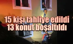 Rize'de 15 kişi tahliye edildi 13 ev boşaltıldı