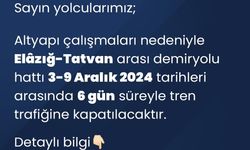 Elazığ-Tatvan demir yolu hattında tren trafiğine geçici ara