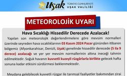 Uşak Valiliği uyardı, hava sıcaklıkları düşüyor