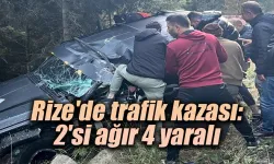 Rize’de trafik kazası: 2’si ağır 4 yaralı