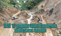 DSİ 17 günde1800 kamyon malzeme taşıdı