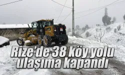 Rize’de 38 köy yolu ulaşıma kapandı