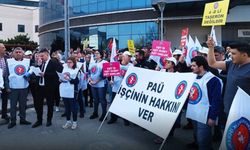 PAÜ Hastanesi çalışanları eylem yaptı