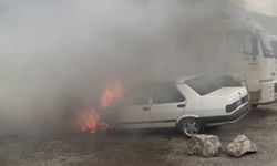 Tofaş-Fiat marka otomobil alev alev yandı