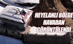 Ardeşen'deki heyelanlı bölge havadan görüntülendi