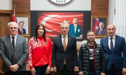 Avrupa şampiyonundan Rektör Levent’e ziyaret