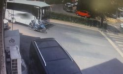 Çorlu’da motosikletlinin yaralandığı kaza anı kamerada