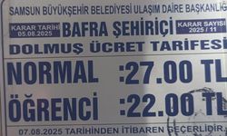 Bafra’da dolmuş ücretlerine zam