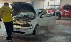 Gazipaşa’da AVM otoparkında otomobil yangını