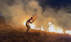 Yerleşim yeri yakınında çıkan anız yangını paniğe neden oldu