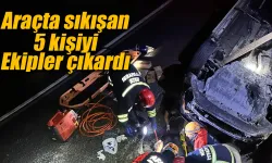 Kalkandere'de araç içine sıkışan 5 kişi kurtarıldı