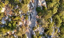 Antalya’da 3 bin 650 metrelik tarihi Kervan Yolu rotası dron ile görüntülendi